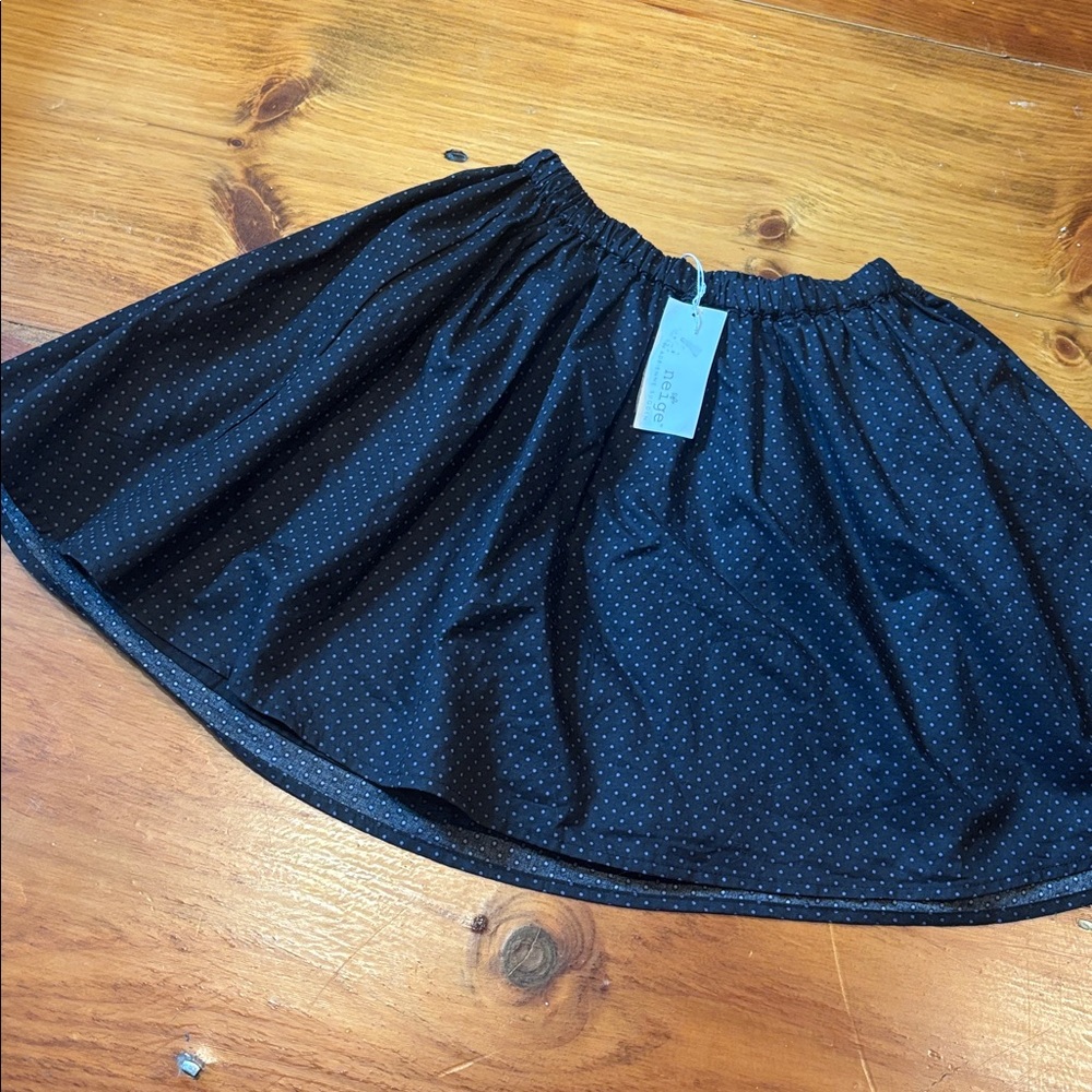 New! NEIGE 6 Navy & Lilac Skirt Tiny Polka Dots